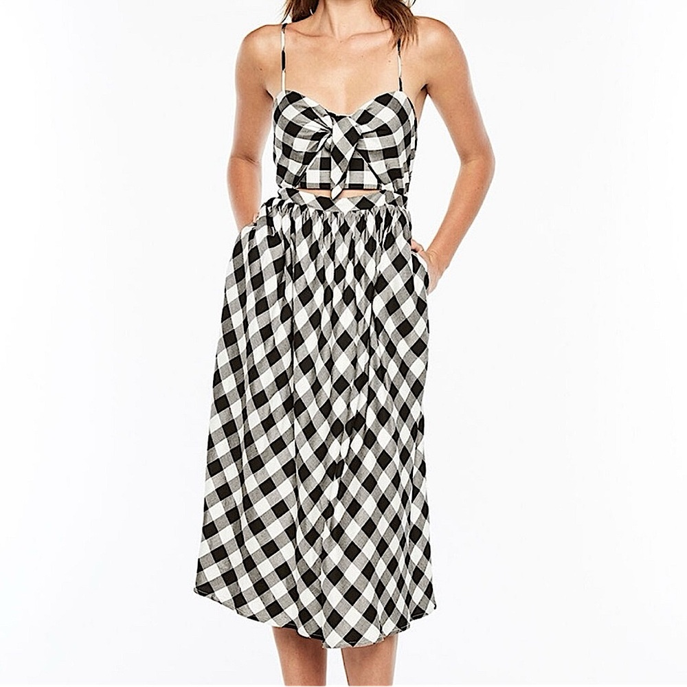 Bardot Ibiza cut out check sundress